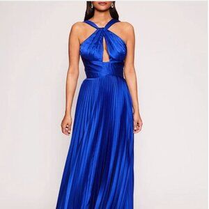 Royal Blue Pleated Gown